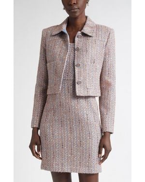 St. John Naomi Crop Tweed Jacket - Multicolor