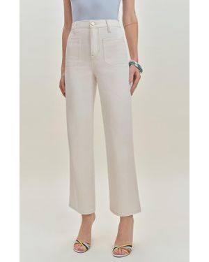 Reformation Alyssa Patch Pocket High Waist Wide Leg Jeans - Natural