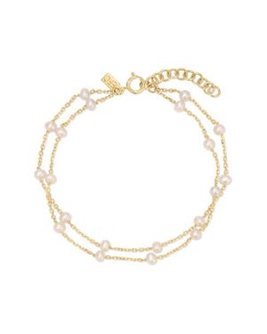 EF Collection Freshwater Pearl Station Layer Bracelet - White