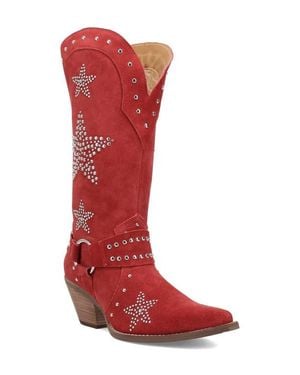Dingo Lucky Stars Knee High Western Boot - Red