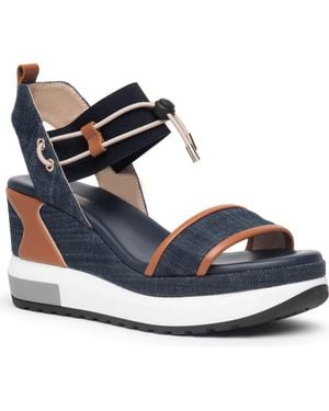 Nero Giardini Bungee Platform Wedge Sandal - Blue