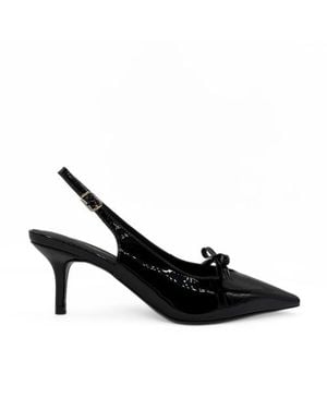 Amie Rafa Georgia Pointy Toe Bow Heels - Black