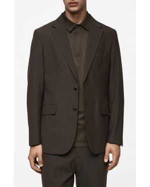Mango Slim Fit Wool Blend Sport Coat - Brown