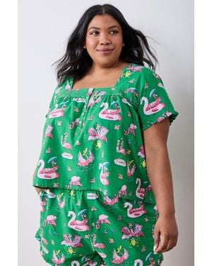 Printfresh Pintuck Short Set - Green