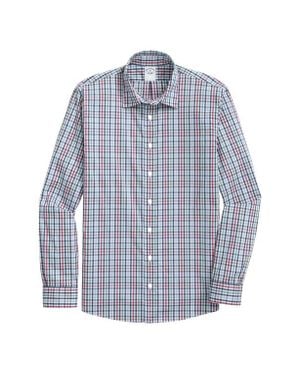 Brooks Brothers Performance Plaid Button-Up Shirt - Blue