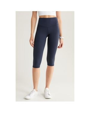 Zella Studio Luxe High Waist Capri Leggings - Blue