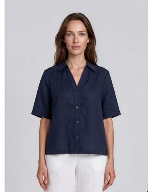 Masai Mairyssa Smock Back Linen Shirt - Blue