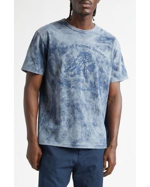 Palmes Lake Print Cotton T-Shirt - Blue