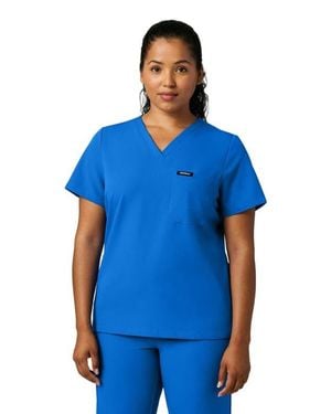 Jaanuu Rhena 1-Pocket Slim V-Neck Scrub Top - Blue