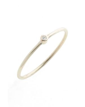 Zoe Chicco Diamond Bezel Ring - White
