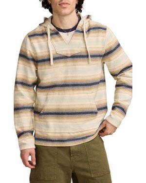 Lucky Brand Baja Stripe Ombré Cotton Hoodie - Natural