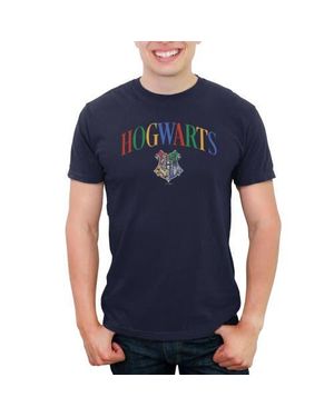 Harry Potter Primary Colors Crest Graphic T-Shirt - Blue