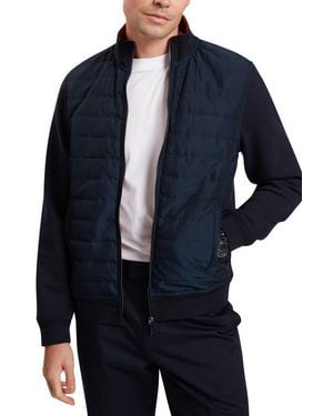 Ted Baker Durano Quilt Front Piqué Jacket - Blue