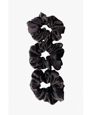 BOMBA CURLS Silky Satin Scrunchies - Black