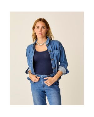 Carve Designs Flora Denim Shacket - Blue