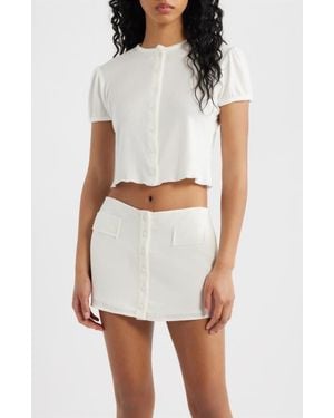 Bella Venice The Boni Short Sleeve Button-Up Top - White