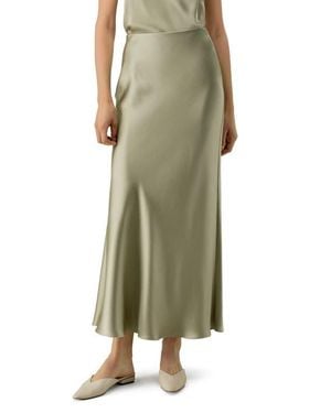 LILYSILK Double-Faced Silk Charmeuse Maxi Skirt - Green