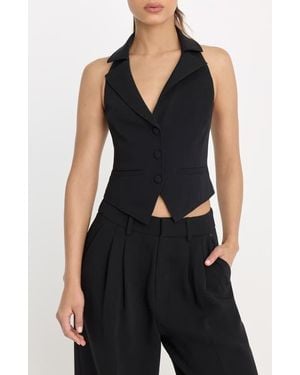 GOOD AMERICAN Luxe Suiting Halter Vest - Black
