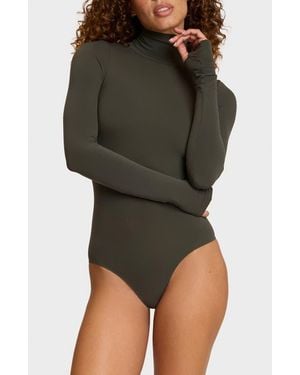 Commando Ballet Body Turtleneck Thong Bodysuit - Green