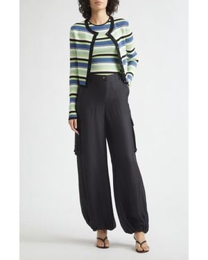 Toccin James Wide Leg Cargo Pants - Blue