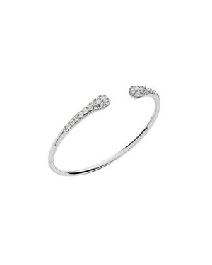 Lucy Quartermaine Skinny Drip Twist Bangle - White