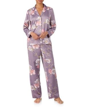 Ralph Lauren Floral Satin Pajamas - Red