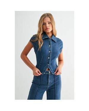 Jemina Denim The Seam Fitted Denim Shirt - Blue
