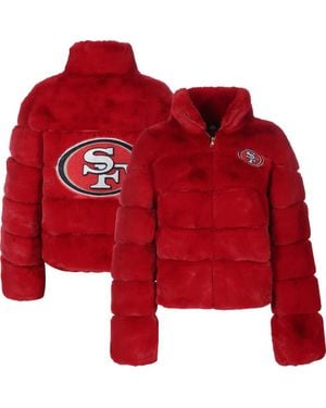 Cuce San Francisco 49Ers Faux Fur Full-Zip Coat - Red