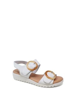 DJANGO & JULIETTE Meldrick Low Wedge Sandal - White