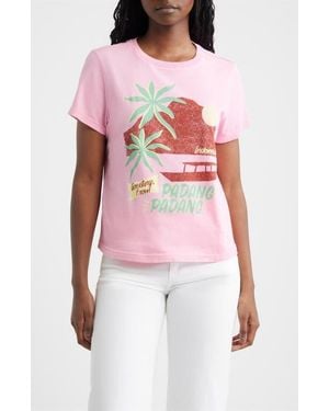 Rails The Classic Crew Cotton Graphic T-Shirt - Pink