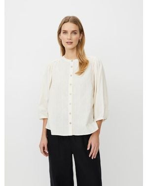 Masai Maithara Pintuck Detail 3/4 Sleeve Shirt - White