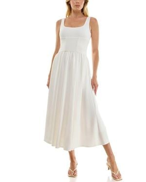 Socialite Seam Detail Knit Dress - White