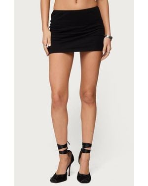 Edikted Aisha Low Rise Stretch Cotton Miniskirt - Black