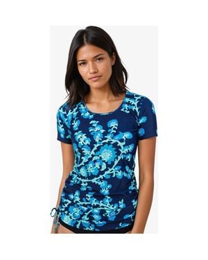 Calypsa Short Sleeve Adele Swim Top - Blue