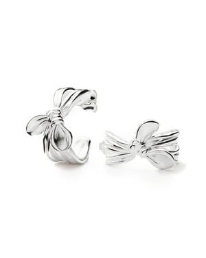 Missoma Mark Gong Bow Hoop Earrings - Metallic