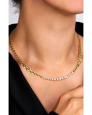 DRIES CRIEL Diamond Bar Chain Necklace - White