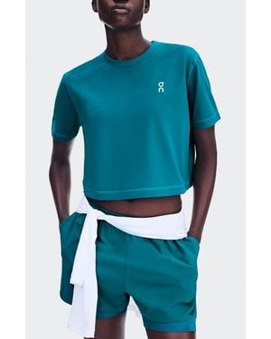 On Shoes Train-T Crop T-Shirt - Blue