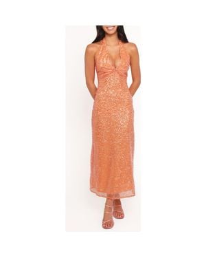 Petal & Pup Eisley Halter Midi Dress - Orange