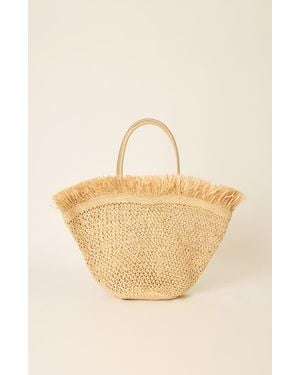BTB Los Angeles Trina Fringe Tote - Natural