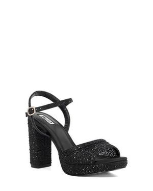 Dune Mesmerizing Ankle Strap Platform Sandal - Black
