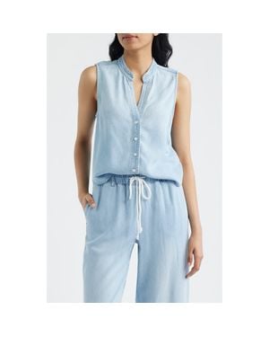 Cloth & Stone Sleeveless Denim Shirt - Blue