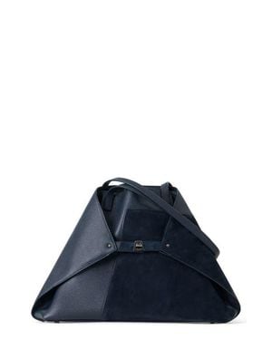 Akris Medium Ai Leather & Suede Convertible Shoulder Tote - Blue