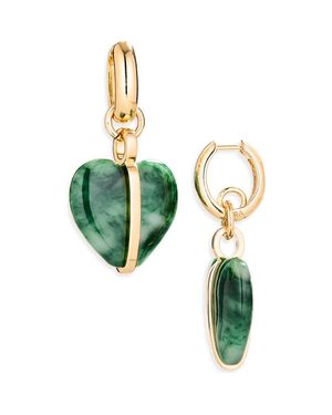 Roxanne Assoulin Heart Charm Drop Earrings - Green