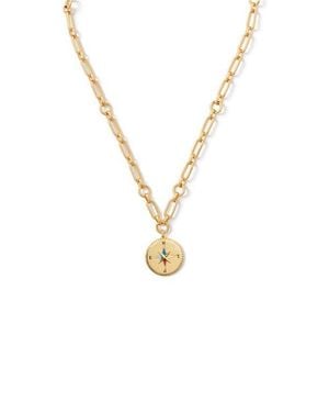 Kate Spade Compass Pendant Necklace - Metallic