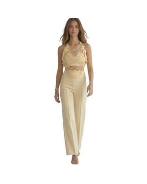 Akalia The Aurelia Draped Petal Halter Top - Natural