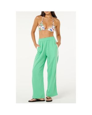 Rip Curl Luxe Surf Wide Leg Cotton Pants - Green