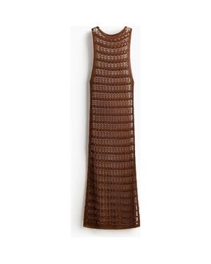 h&m jacquard knit dress Ladies - Dark Brown/Zebra Print Jacquard-Knit Dress - Size: XXS