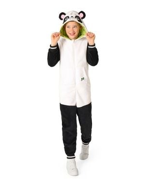 Opposuits Kids' Panda One Piece Hooded Jumpsuit - White