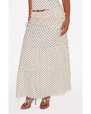 Tiger Mist Denali Polka Dot Tiered Maxi Skirt - Natural