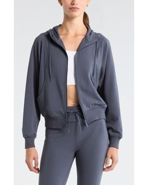 Zella Weekend French Terry Full Zip Hoodie - Blue